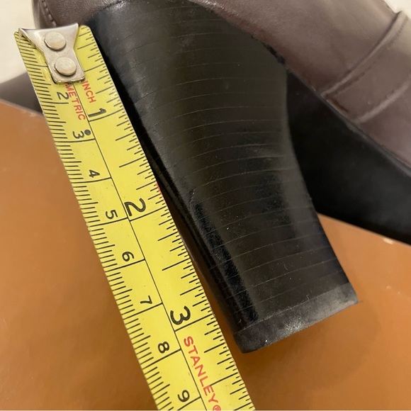 Audrey Brooke “Shootie” Black Heels 10M, Treaded-Lug Type Soles. Gently worn. - Picture 9 of 10